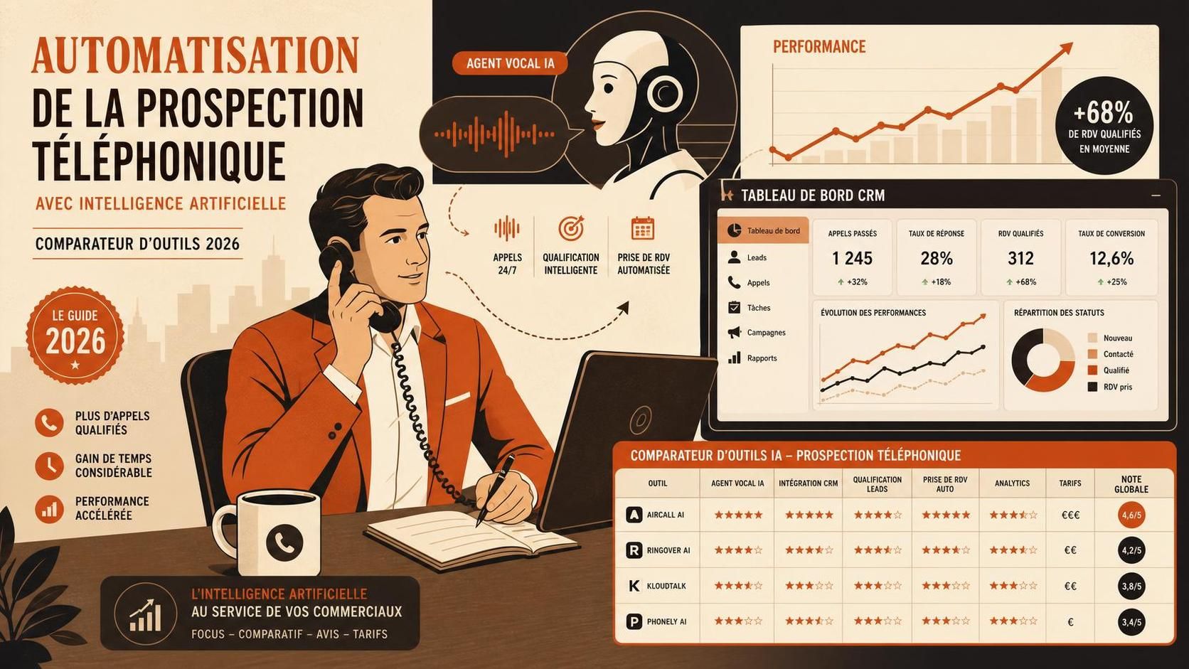 découvrez le comparateur 2026 des meilleurs outils d'automatisation pour la prospection téléphonique, intégrant l'intelligence artificielle pour optimiser vos campagnes et maximiser vos résultats.