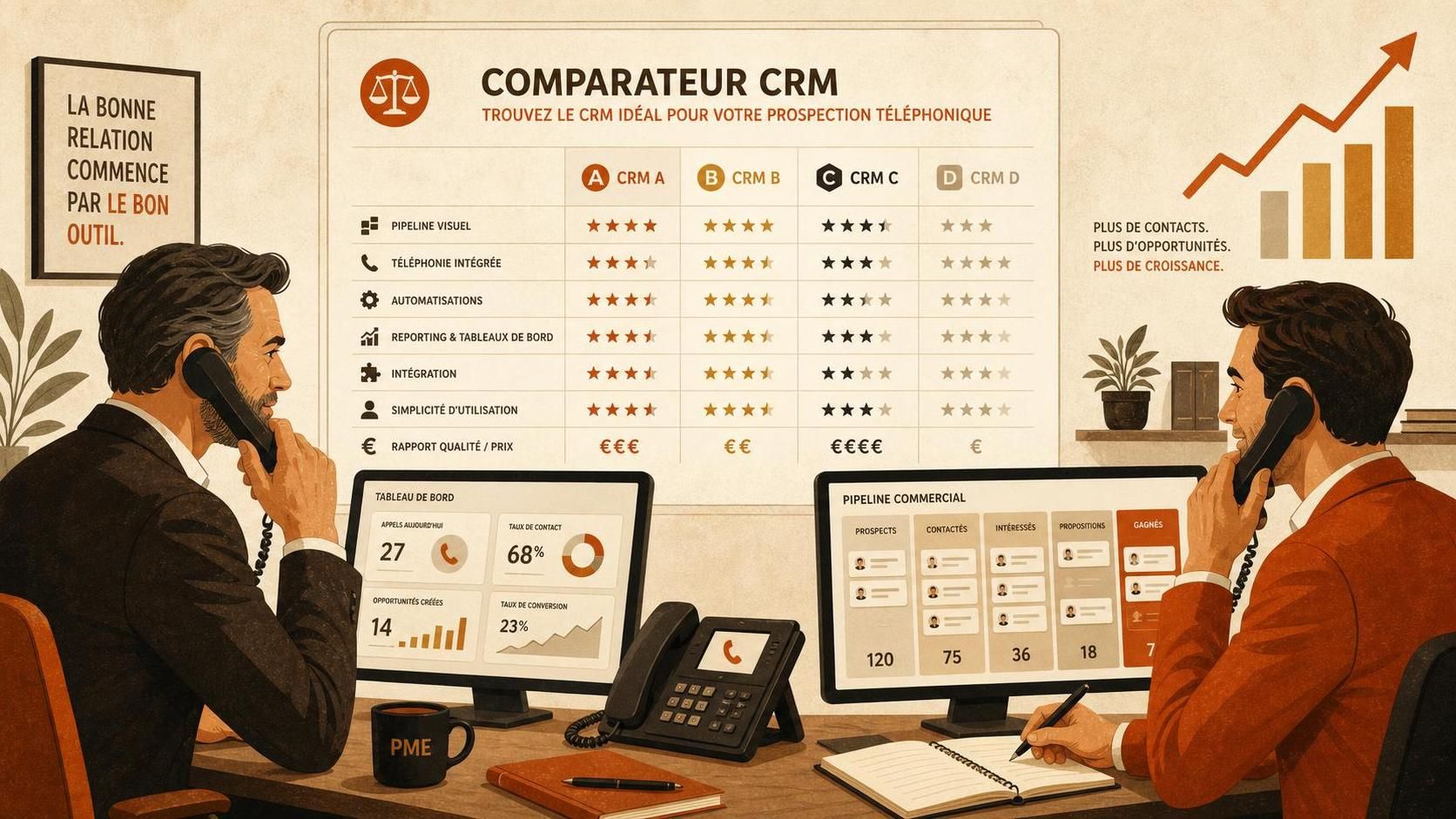 découvrez le comparateur crm prospection téléphonique 2026 : analyse complète des 8 meilleurs logiciels adaptés aux pme pour optimiser votre gestion client et vos campagnes téléphoniques.