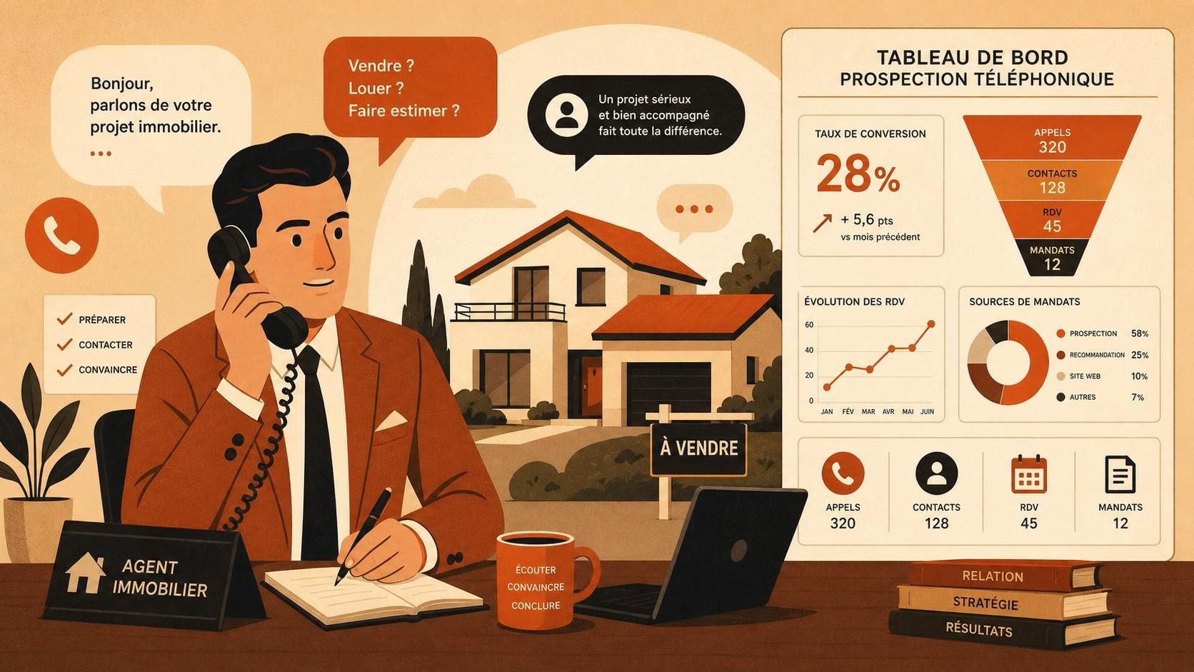 découvrez notre guide complet 2026 pour la prospection téléphonique en immobilier, avec des scripts efficaces et des outils indispensables pour agents immobiliers.
