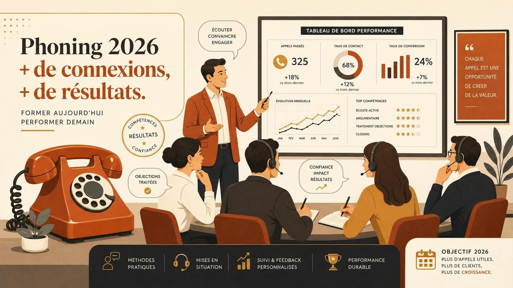 découvrez les meilleures méthodes et outils pour former efficacement vos commerciaux au phoning en 2026. optimisez leurs compétences téléphoniques et boostez vos ventes grâce à nos conseils pratiques.