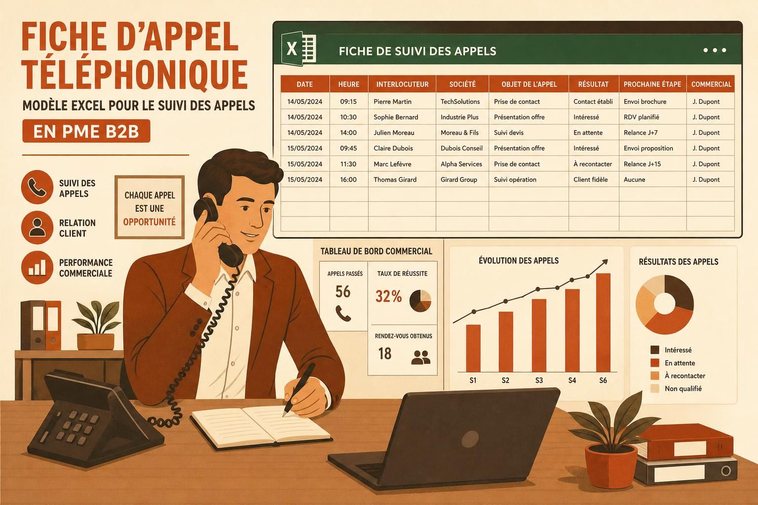 découvrez notre modèle excel de fiche d'appel téléphonique, accompagné de conseils pratiques pour bien l'utiliser et optimiser la gestion de vos contacts.