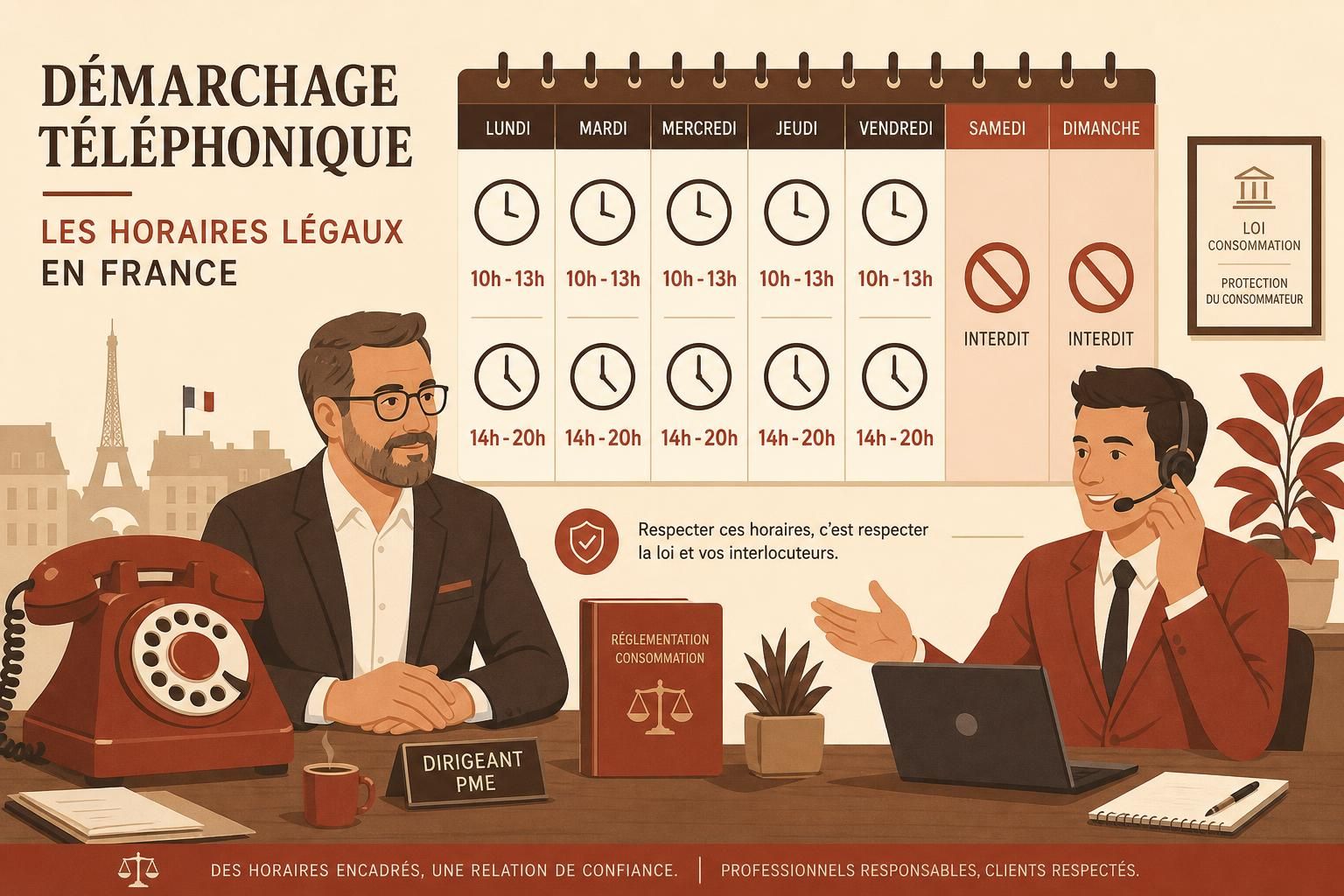 découvrez les horaires légaux du démarchage téléphonique en 2026 et les règles à respecter pour les appels b2b et b2c afin d'assurer la conformité et le respect des consommateurs.