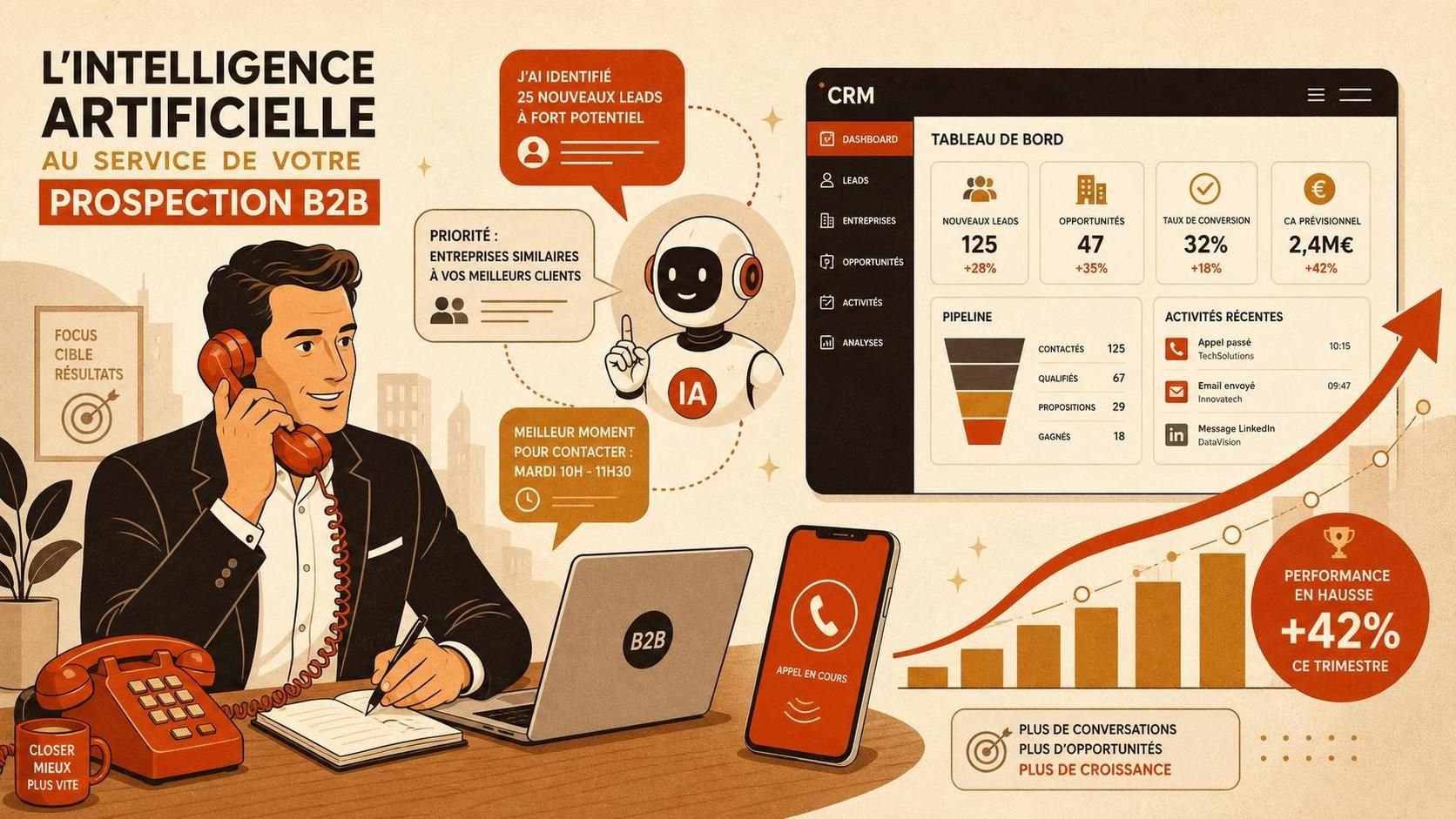 découvrez comment l'intelligence artificielle révolutionne la prospection commerciale en optimisant les stratégies et en boostant l'efficacité des ventes.