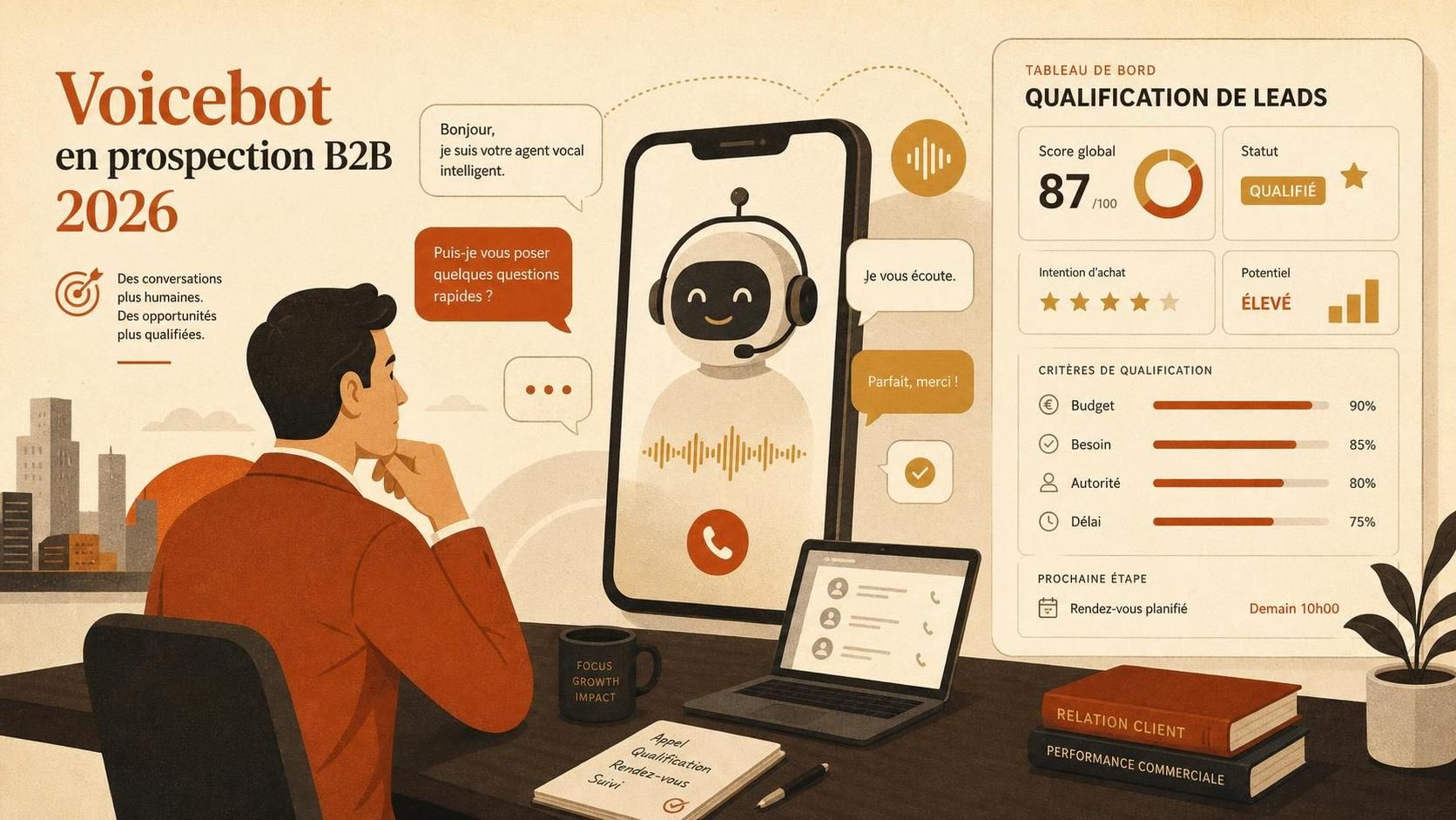 découvrez le voicebot en prospection b2b : définition, cas d'usage concrets et solutions innovantes pour optimiser vos campagnes commerciales en 2026.