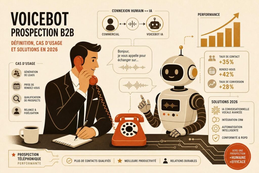 Voicebot Prospection B2B : Définition, Cas d&rsquo;Usage et Solutions en 2026