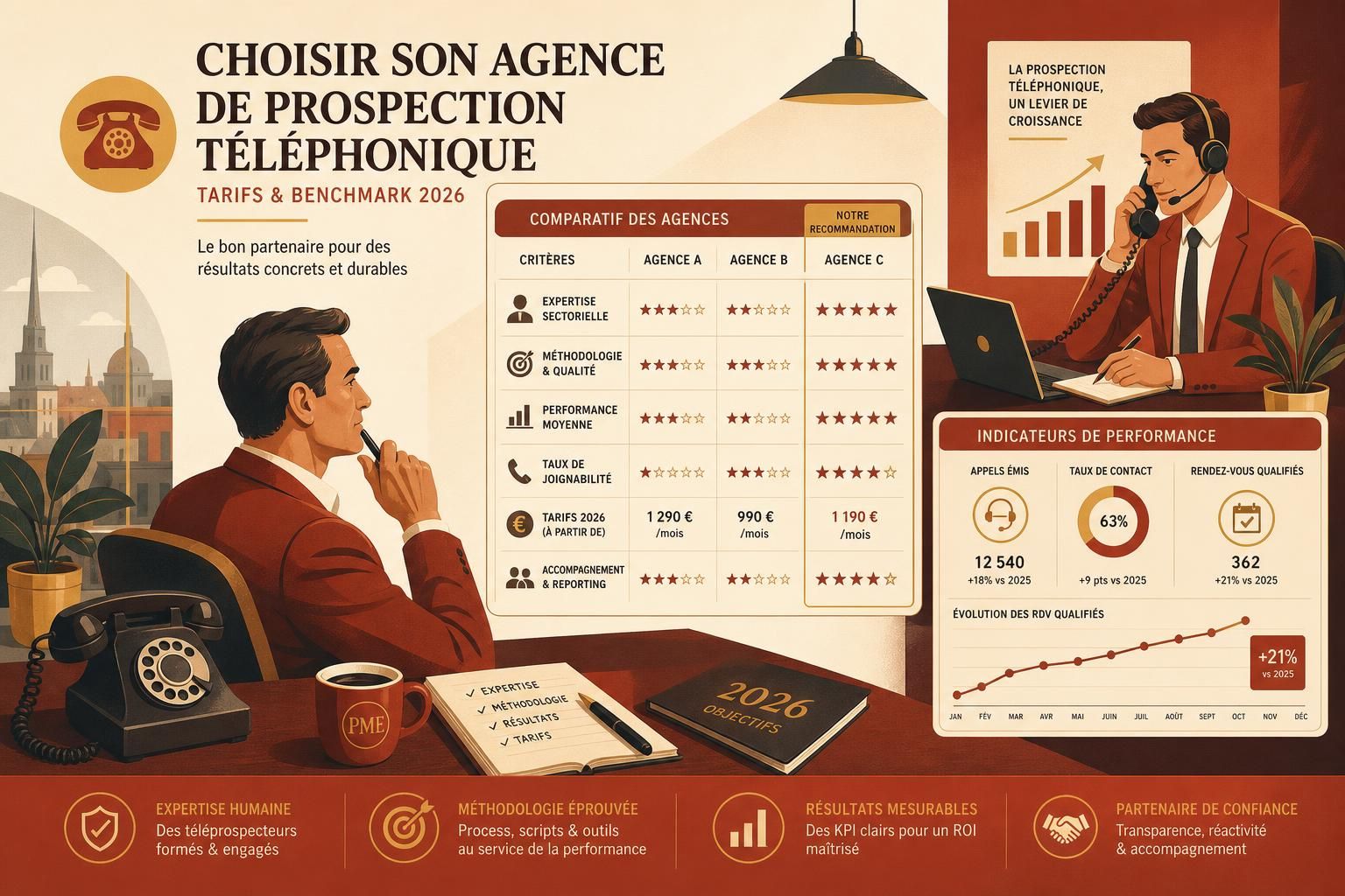 découvrez comment choisir la meilleure agence de prospection téléphonique en 2026, avec un guide complet sur les critères essentiels et les tarifs pratiqués pour optimiser vos campagnes.