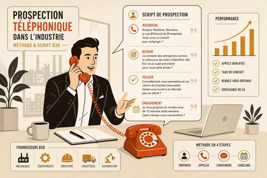 Prospection Téléphonique Industrie : Script et Méthode pour Fournisseurs B2B
