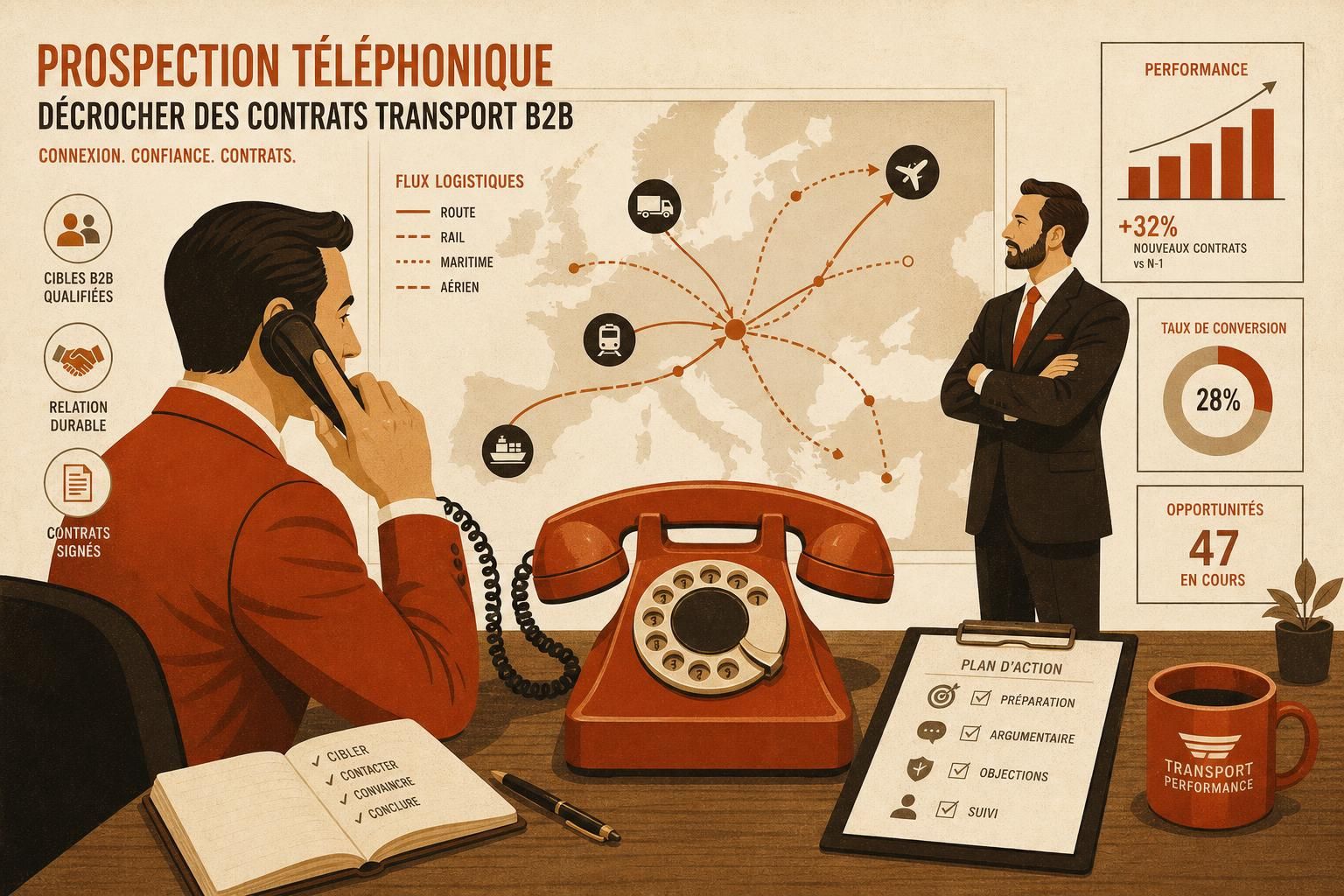 découvrez nos stratégies efficaces de prospection téléphonique pour la logistique et décrochez des contrats transport b2b avec succès.