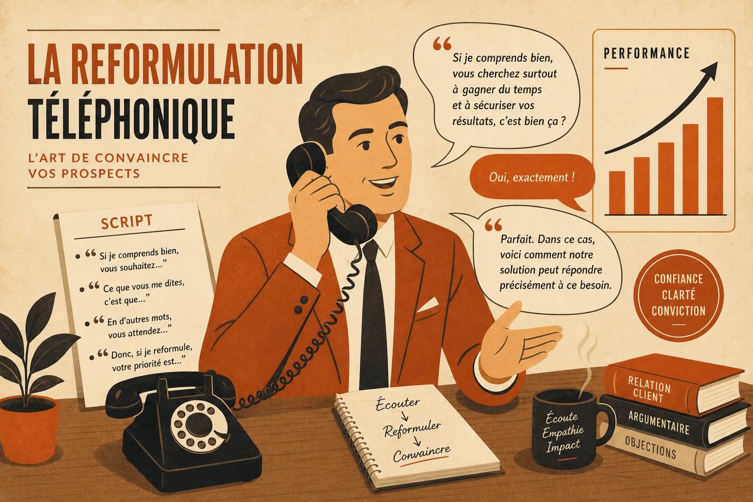 découvrez comment la reformulation téléphonique peut devenir votre technique clé pour convaincre efficacement vos prospects et améliorer vos résultats commerciaux.