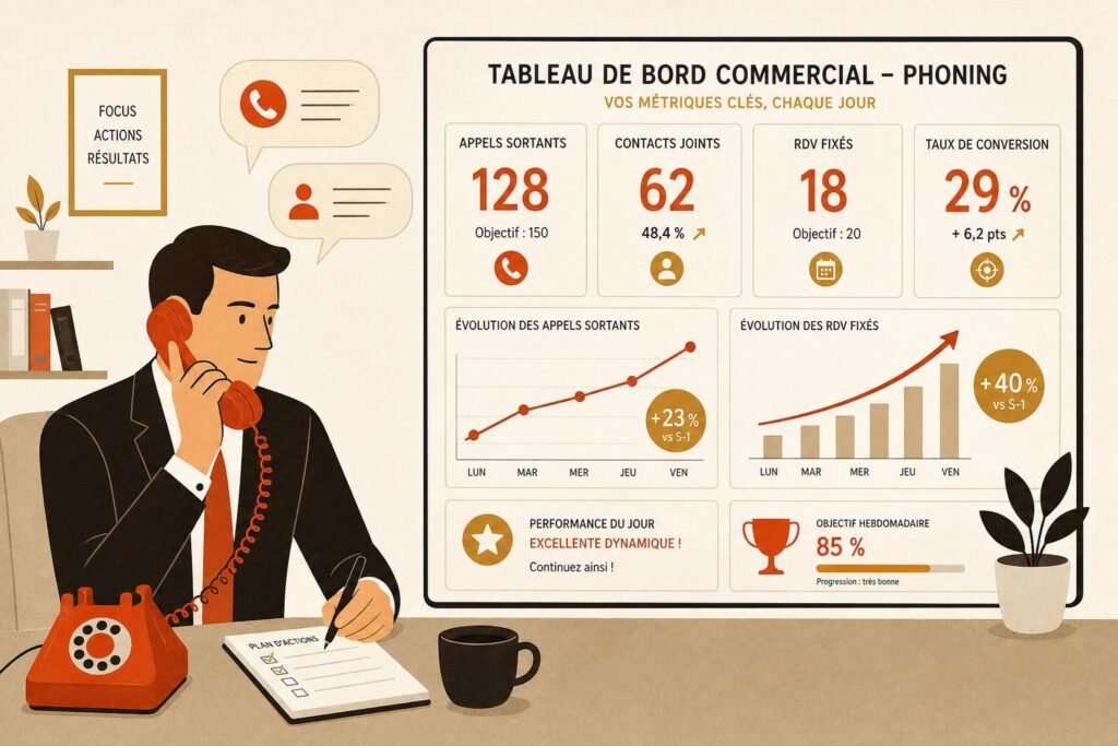 Tableau de Bord Commercial Phoning : Les Métriques Clés à Suivre Chaque Jour