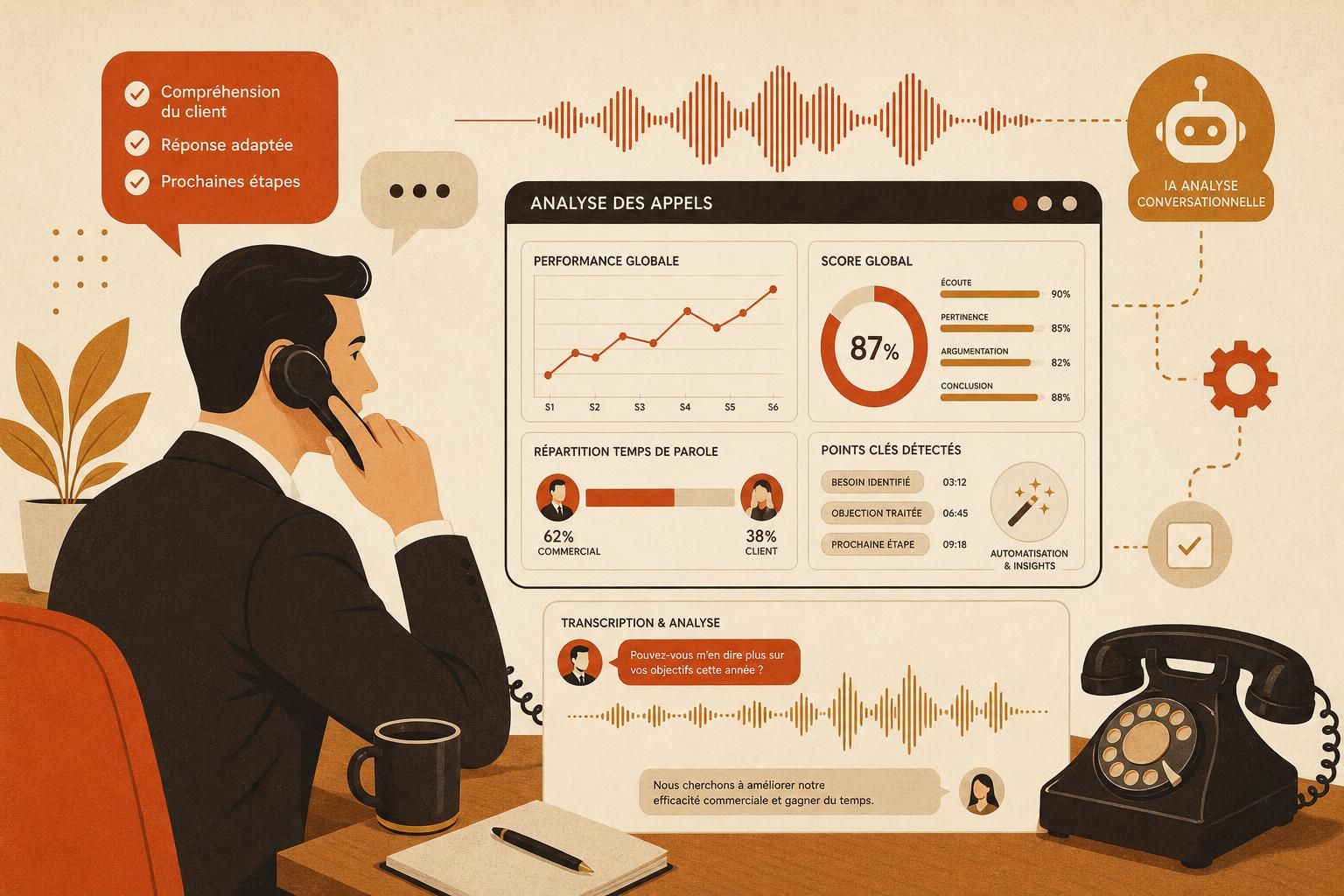 découvrez comment l'analyse conversationnelle ia peut transformer vos appels commerciaux en 2026 en améliorant la compréhension client et en augmentant l'efficacité de vos ventes.