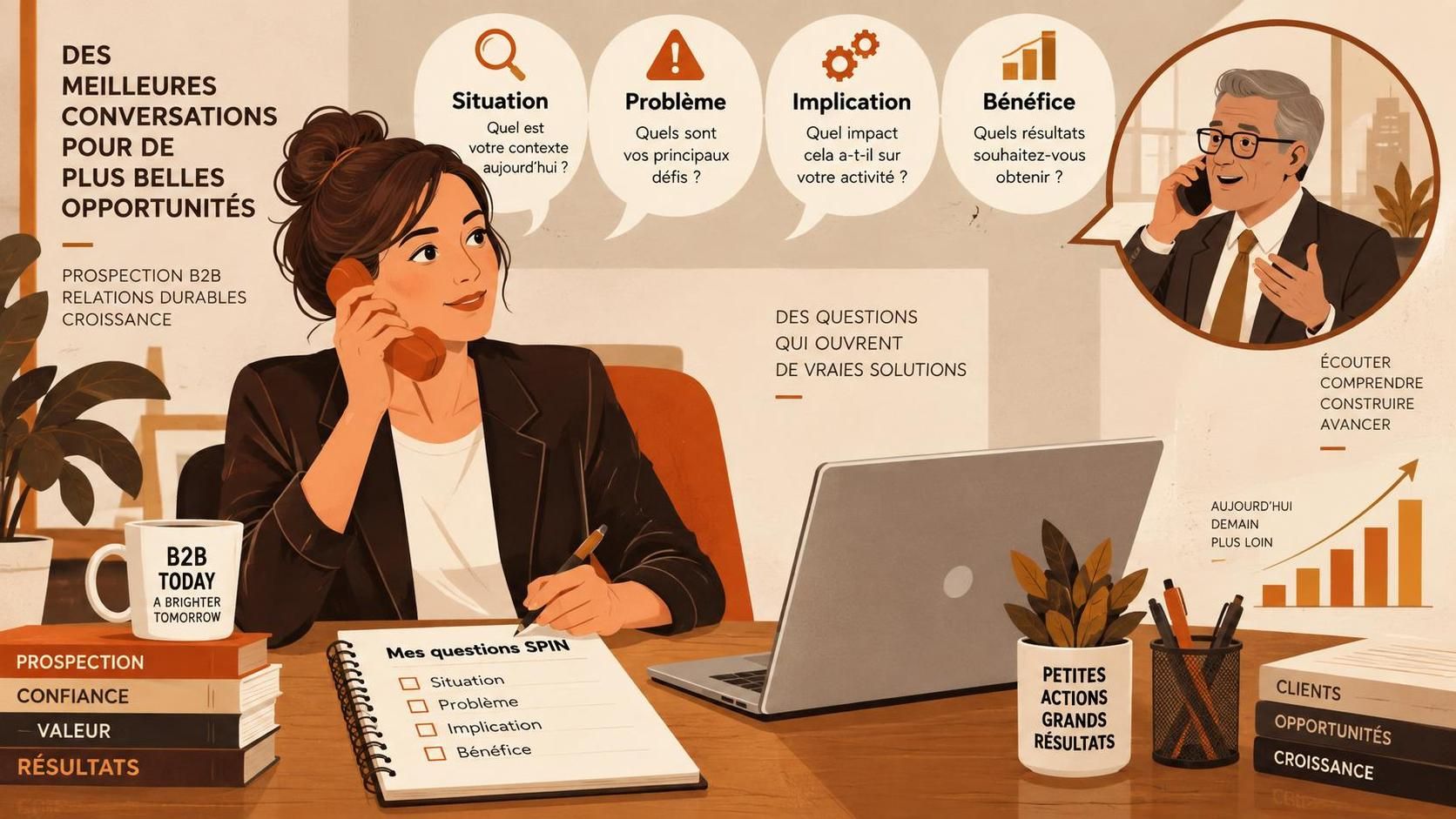 découvrez comment adapter la méthode spin selling à la prospection téléphonique b2b pour poser les bonnes questions et mieux qualifier vos prospects.